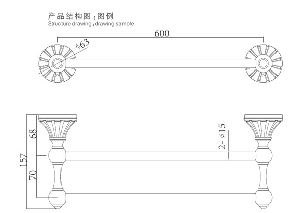 HF-26103-24雙毛巾杆結構圖